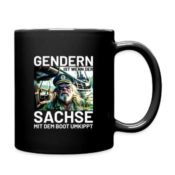 Ossi Sachse Gendern - Tasse einfarbig - Schwarz - Rechts