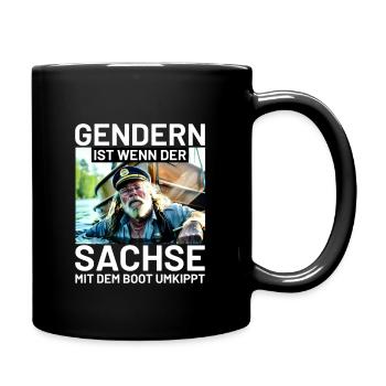 Boot Sachse - Tasse einfarbig - Schwarz - Rechts