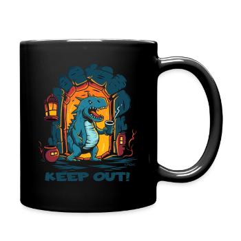 Funny Dungeon Dragon: No Entry - Full Colour Mug - black - Right