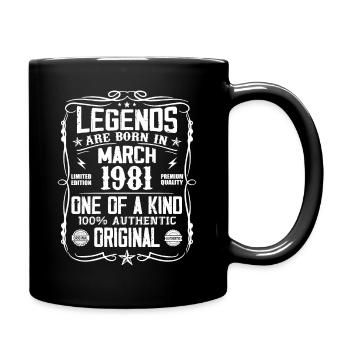 Mars 1981 Vintage Cadeau Anniversaire 43 Ans - Mug uni - noir - Droite