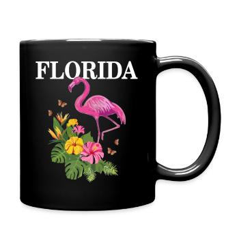 Florida Flamingo Souvenir USA Amerika - Tasse einfarbig - Schwarz - Rechts