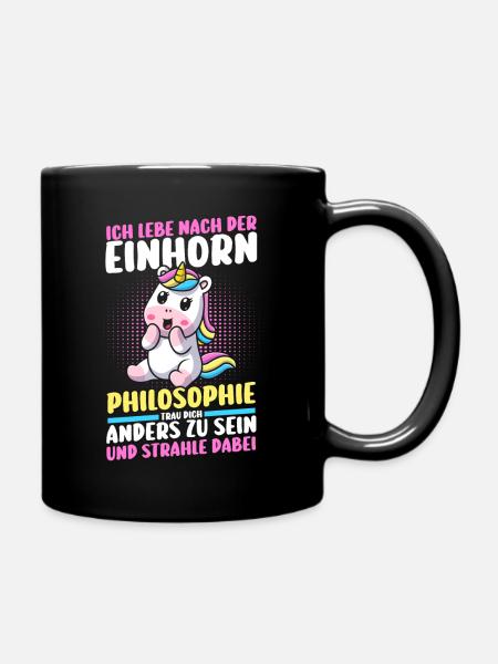 Einhorn - Tasse einfarbig - Schwarz