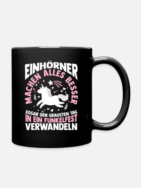 Einhorn - Tasse einfarbig - Schwarz
