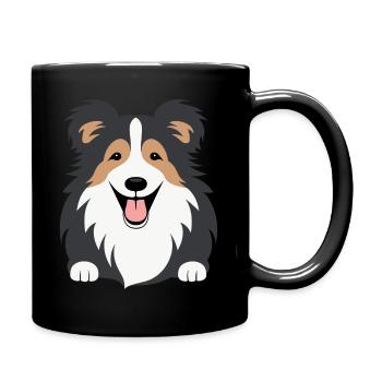 Humour chien border collie - Mug uni - noir - Droite