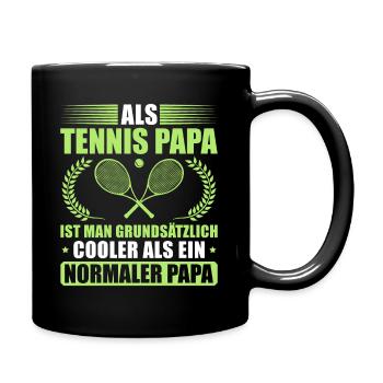 Tennis Papa Vatertag Tennisspieler Vater - Tasse einfarbig - Schwarz - Rechts