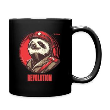 Parodie Kommunismus Faultier Kamerad Revolution - Tasse einfarbig - Schwarz - Rechts