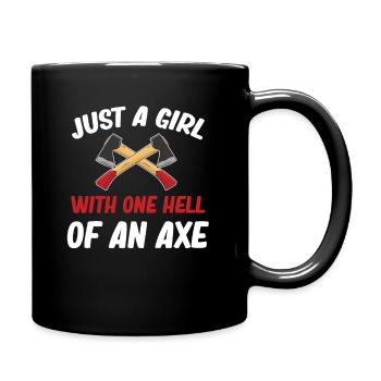 Juste une fille avec une hache infernale - Mug uni - noir - Droite