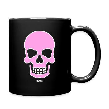 Un crâne rose souriant crâne - Mug uni - noir - Droite