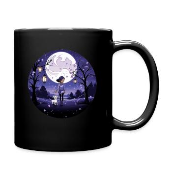 Kawaii Stuff dog mom walking t-shirt for dogmoms - Full Colour Mug - black - Right