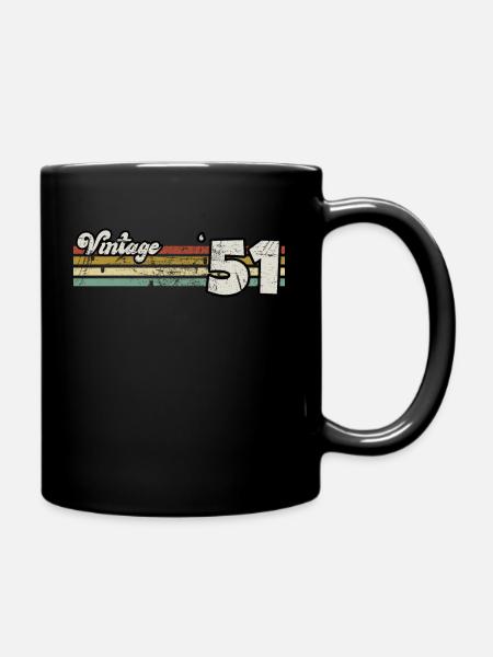 Rétro anniversaire né en 1951 Slogan Phrase citation - Mug uni - noir
