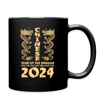 Chinesisches Jahr des Drachen 2024 Chinesisches - Tasse einfarbig - Schwarz - Rechts