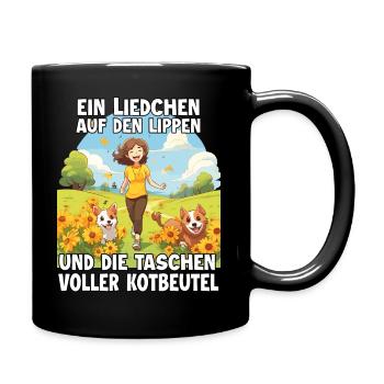 Funny dog owner t-shirt dog mom dogs - Full Colour Mug - black - Right