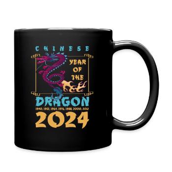 Chinesisches Jahr des Drachen 2024 Chinesisches - Tasse einfarbig - Schwarz - Rechts