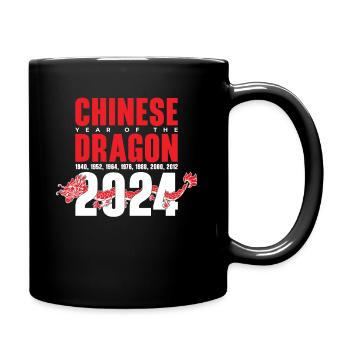 Chinesisches Jahr des Drachen 2024 Chinesisches - Tasse einfarbig - Schwarz - Rechts