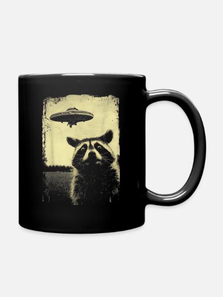 Selfie drôle d’OVNI raton laveur - Mug uni - noir