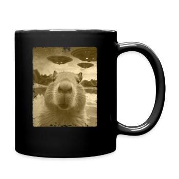 Selfie drôle de Capybara - Mug uni - noir - Droite