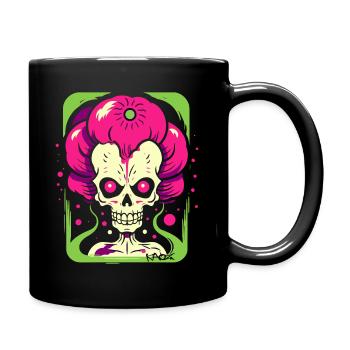 Crâne de Zombie squelette Pop Art coloré - Mug uni - noir - Droite
