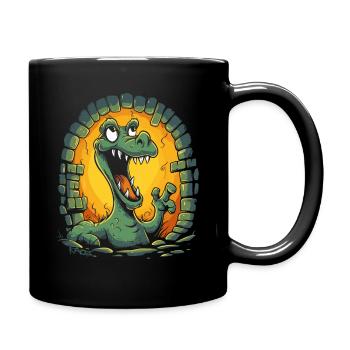 The Funny Cartoon Joke Dungeon Dragon - Full Colour Mug - black - Right