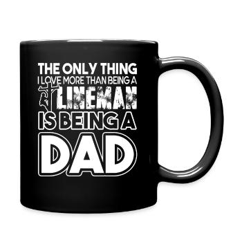 Lineman Love Being A Lineman Dad - Full Colour Mug - black - Right