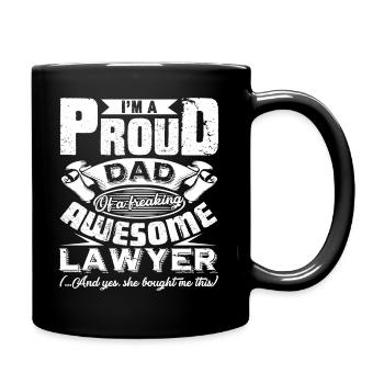 Lawyer Proud Dad Of Awesome Lawyer - Full Colour Mug - black - Right