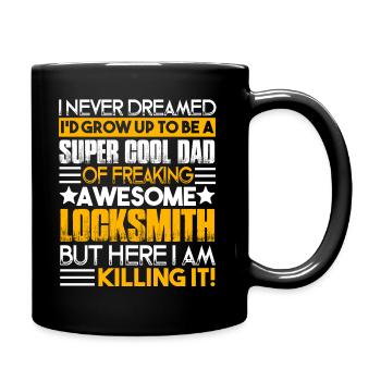 Locksmith Super Cool Locksmith Dad - Full Colour Mug - black - Right