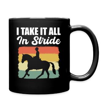 Pferderennen Reiter - Tasse einfarbig - Schwarz - Rechts