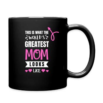 Mutter Mama Muttertag lustig Kind Tochter Geburt - Tasse einfarbig - Schwarz - Rechts