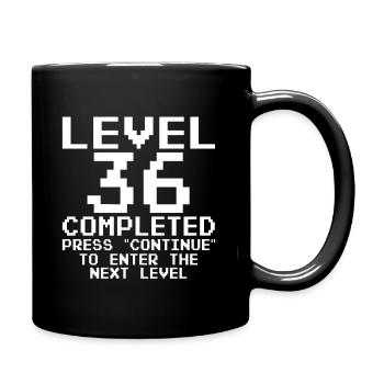 36. Geburtstag Gamer Level 36 Complete 36 Jahre - Tasse einfarbig - Schwarz - Rechts