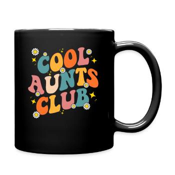 Groovy Retro Hippie 60er 70er Jahre Rücken Druck Coole Tanten - Tasse einfarbig - Schwarz - Rechts