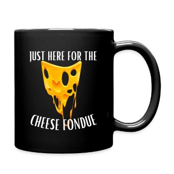 Fondue au fromage Dicton Juste ici pour la fondue au fromage - Mug uni - noir - Droite