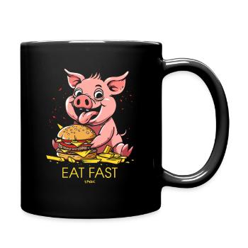 Restauration rapide : burgers de restauration rapide, frites, porc - Mug uni - noir - Droite