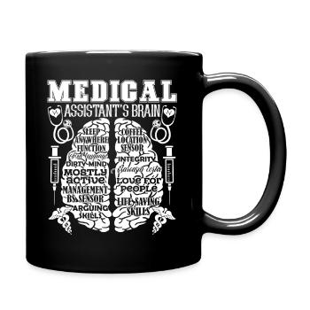 Medical Assistant Medical Assistant's Brain - Full Colour Mug - black - Right