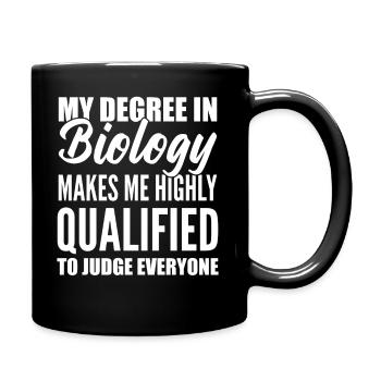 Lustiger Biologe Biologie - Tasse einfarbig - Schwarz - Rechts