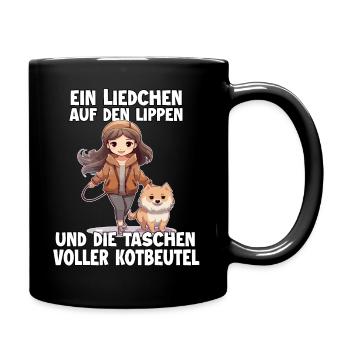 Cute dog mom t-shirt for female dog owners dogs - Full Colour Mug - black - Right