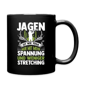 Jagd Jagen Hirschjagd Wildschweinjagd Jäger - Tasse einfarbig - Schwarz - Rechts