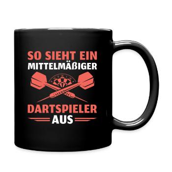 Dart Mittelmäßiger Dartspieler - Tasse einfarbig - Schwarz - Rechts