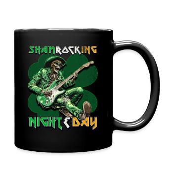 St Patricks Day - Shamrocking night and day - Tasse einfarbig - Schwarz - Rechts