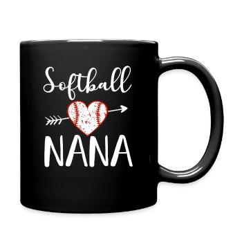 Softball Nana - Tasse einfarbig - Schwarz - Rechts