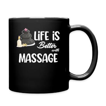 Das Leben Ist Besser Mit Massagetherapeutin - Tasse einfarbig - Schwarz - Rechts