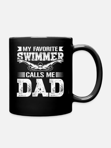 Schwimmer-Vater-Vatertags-Schwimmgeschenke zum - Tasse einfarbig - Schwarz