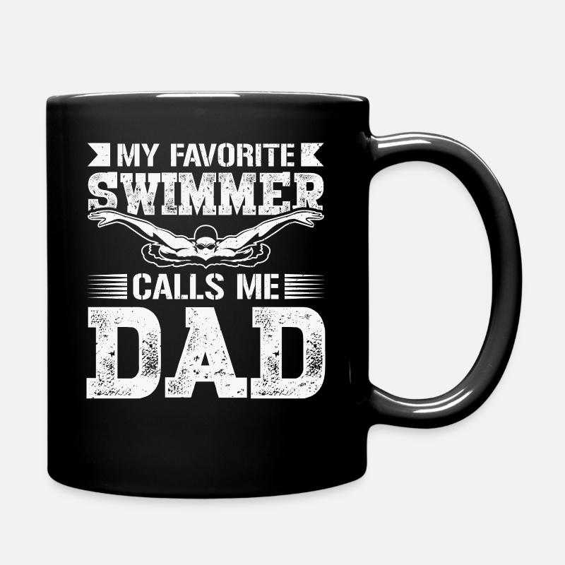 Schwimmer-Vater-Vatertags-Schwimmgeschenke zum - Tasse einfarbig - Schwarz