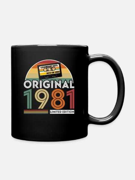 1981 Vintage Jahrgang Geburtstag Retro Geschenk - Tasse einfarbig - Schwarz