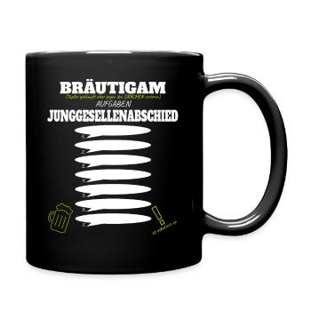 Bräutigam Polterer Junggesellenabschied Aufgaben - Tasse einfarbig - Schwarz - Rechts