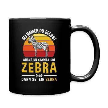 Afrika Zebrastreifen Pferd Tier Zebra - Tasse einfarbig - Schwarz - Rechts