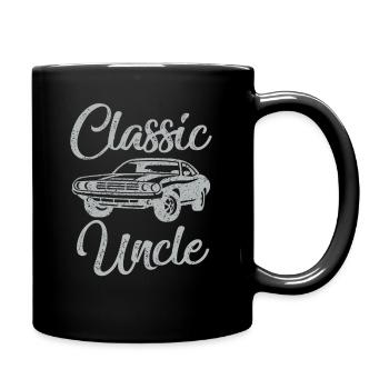 Funny Uncle Saying Classic Car Graphic - Full Colour Mug - black - Right