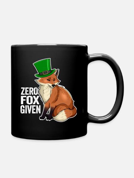 Zero Fox Given Pun Cute Kawaii Irish Fox - Full Colour Mug - black