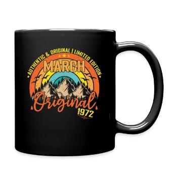 March 1972 March Birthday 1972 March Original - Full Colour Mug - black - Right