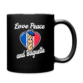 Love Peace Baguette France - Full Colour Mug - black - Right