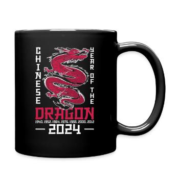 Chinesisches Jahr des Drachen 2024 Chinesisches - Tasse einfarbig - Schwarz - Rechts