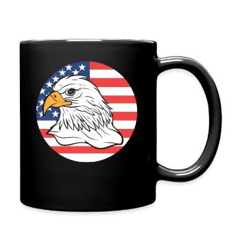 Patriotischer Weißkopfseeadler Beamte - Tasse einfarbig - Schwarz - Rechts